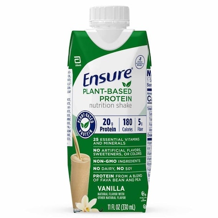 Ensure Plant Based Protein Nutrition Shake Oral Supplement Vanilla Flavor Liquid 11 oz. Carton, 4PK 67450
